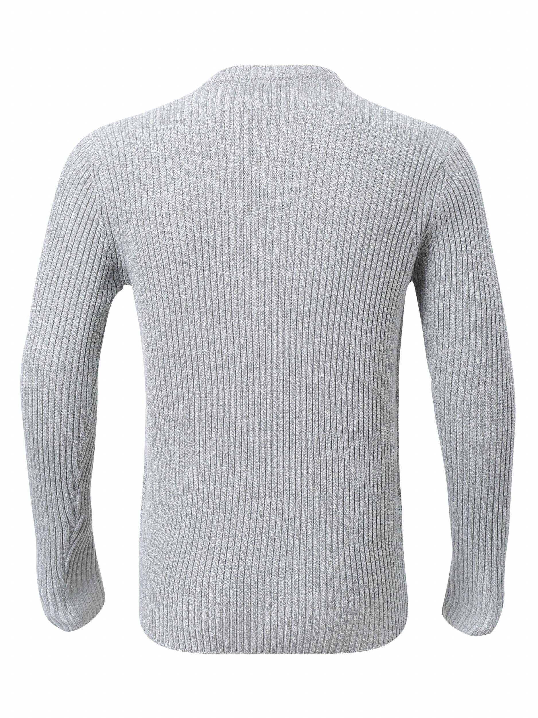 Solid Cable Sweater Men's Warm Crew Neck Pullover For Fall Winter