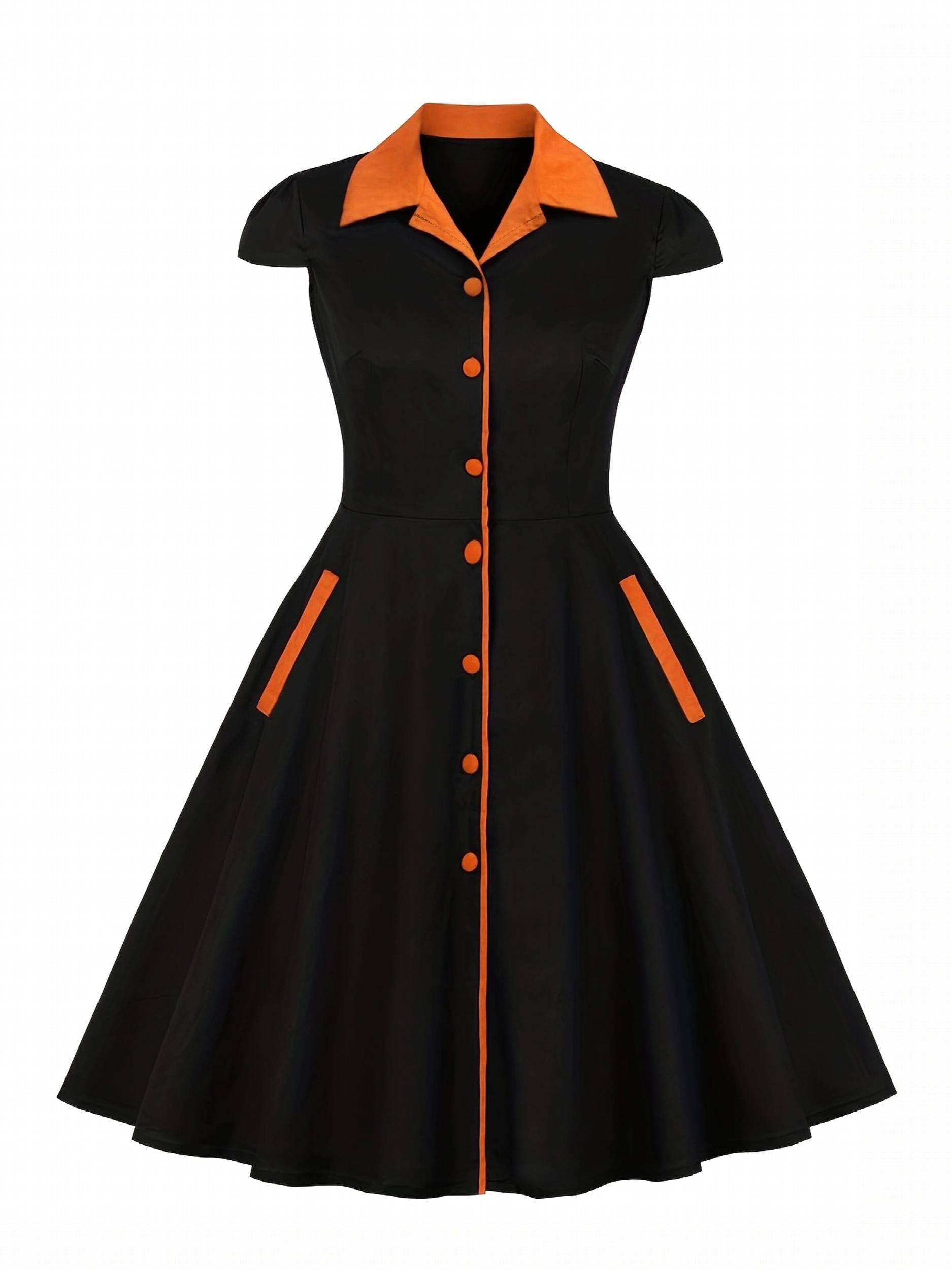 Colorblock Shirt Dress