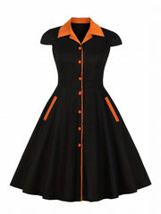 Colorblock Shirt Dress