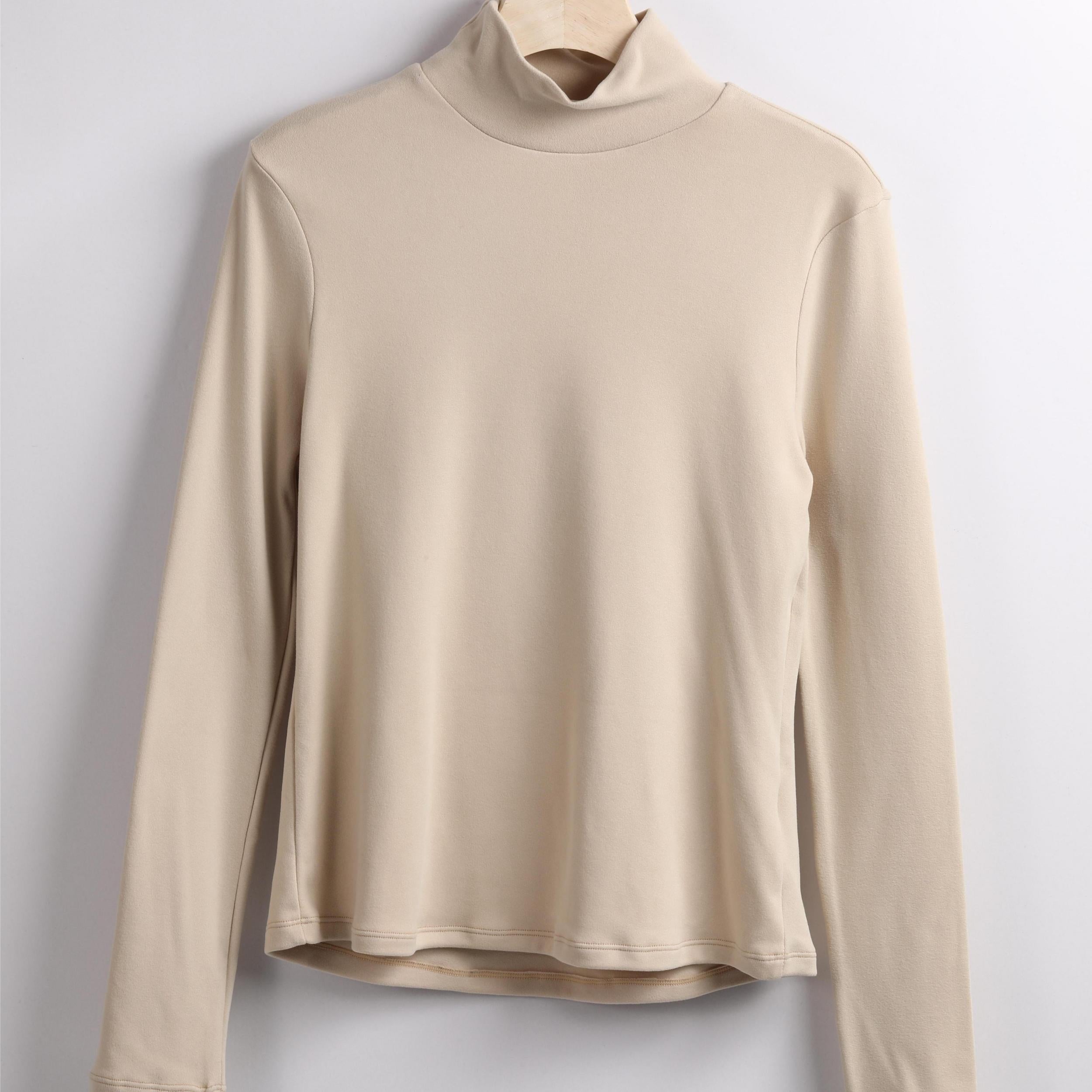 High Neck Stretch Long Sleeve Shirt Slim Fit Base Layer Top