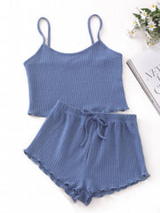 Textured Pajama Set Cami Top & Shorts Women's Sleepwear