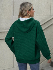 Textured Kangaroo Pocket Hoodie Long Sleeve Hoodies Sweatshirt