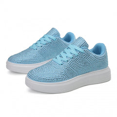 Rhinestone Flat Skateboard Shoes, Diamond Decor, Portable