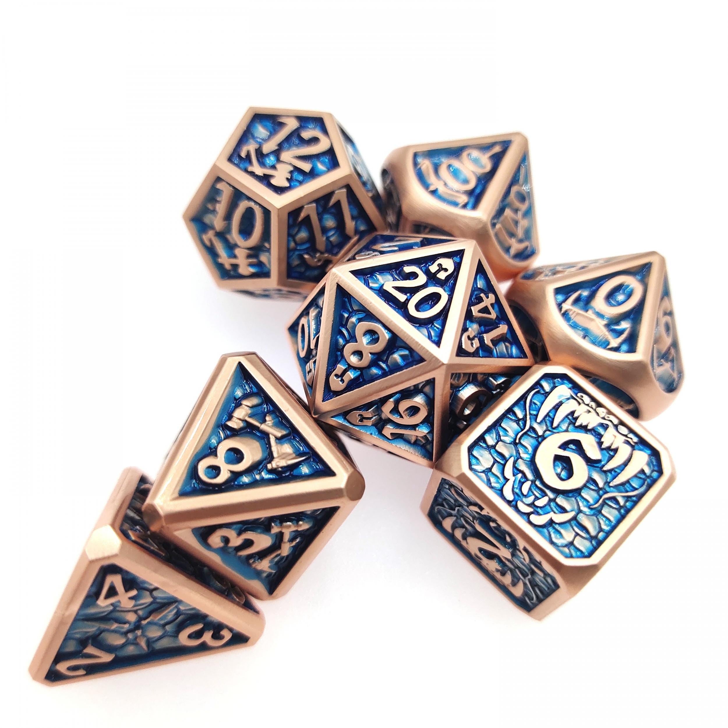 7pcs Dragon Scale Metal Polyhedral Dices for RPG Board Game