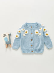 Newborn Baby Girls Knit Cardigan Sweater Infant Button Down Cotton Sweater