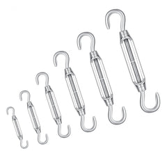 4pcs M4-M12 Hook And Hook Turnbuckle 304 Stainless Steel Wire Rope Tension