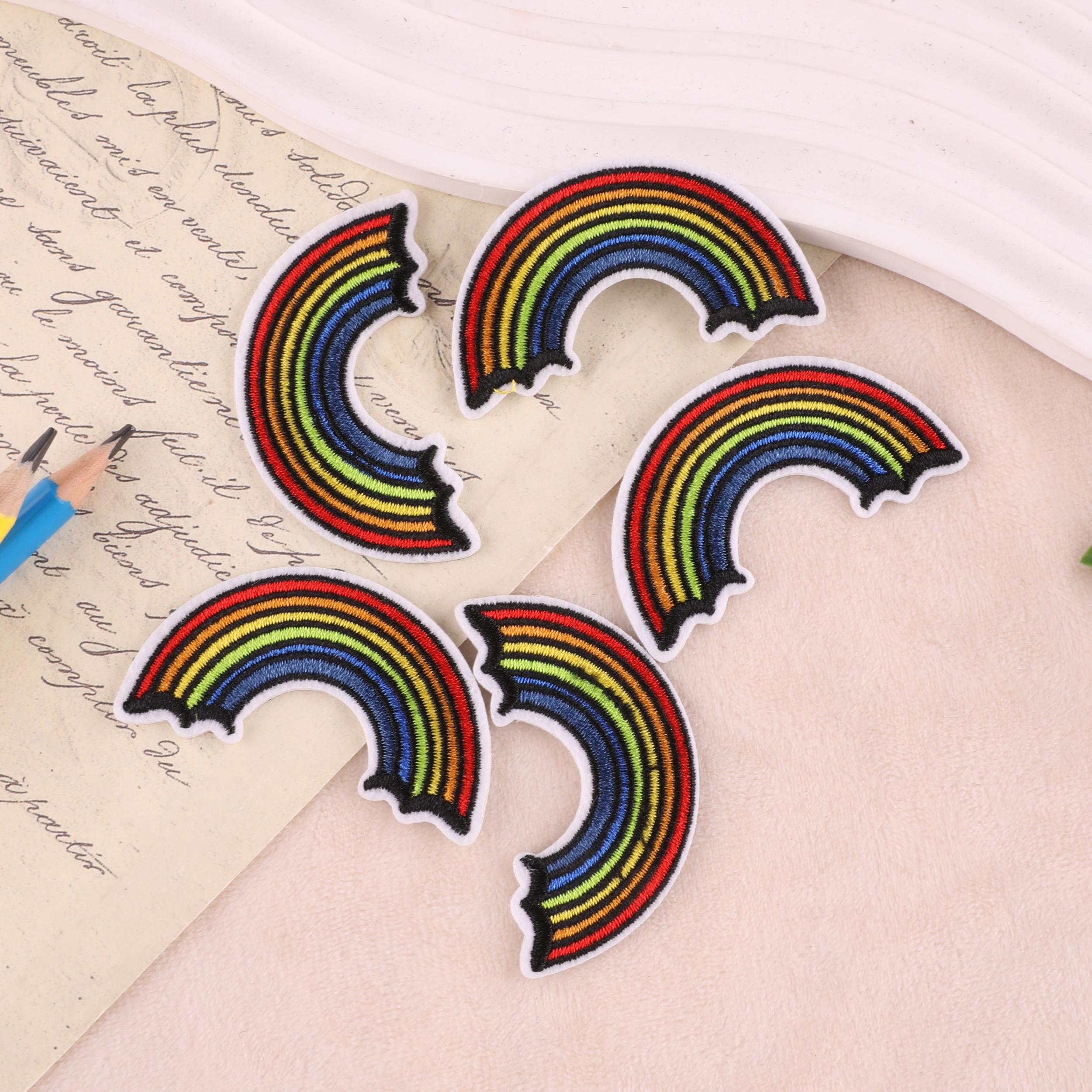 5pcs Rainbow Patch Sticker Bag Coat DIY Iron on Patch