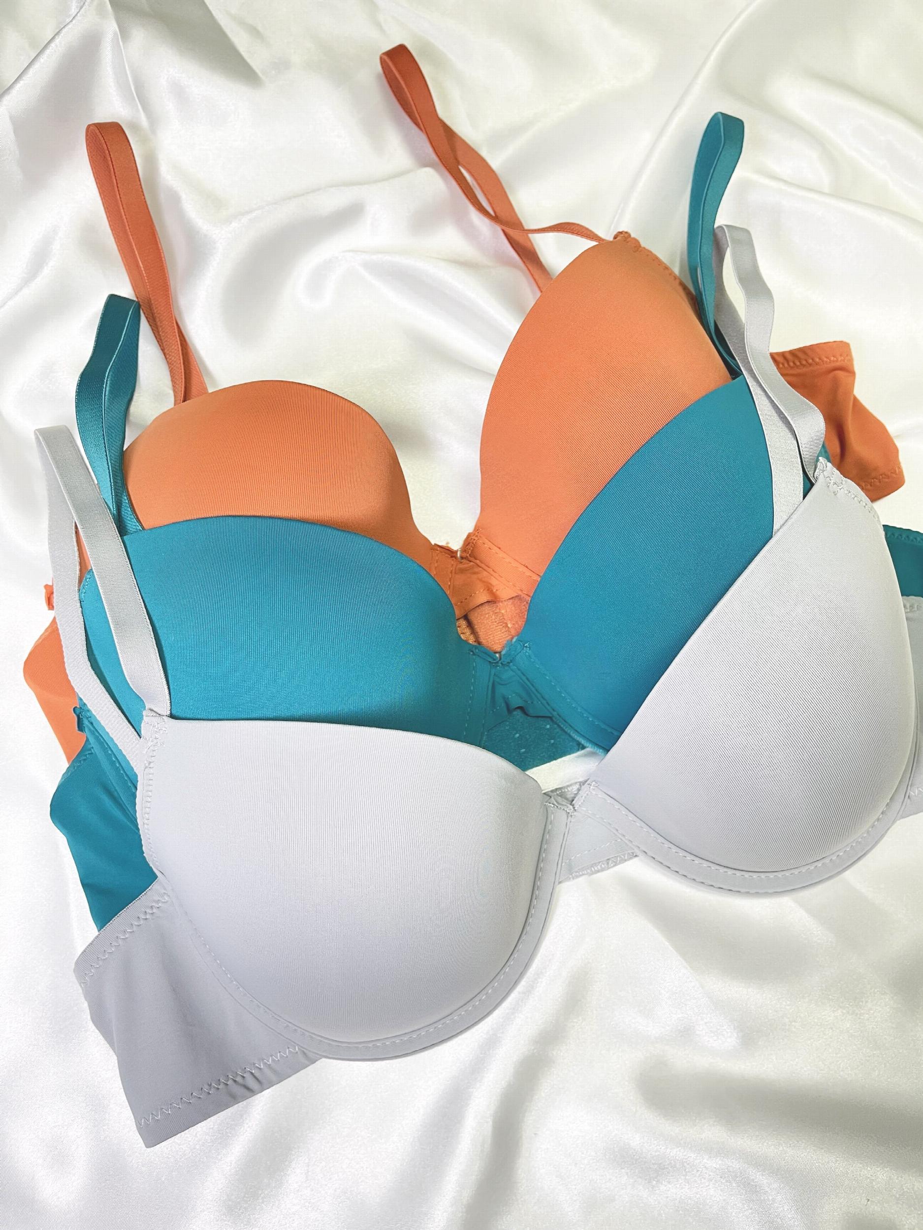 3pcs Solid T Shirt Bras Push Up Bra Women's Lingerie & Underwear