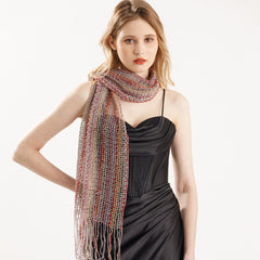Vintage Tassel Shawl Thin Knitted Wraps Beach Cover Up