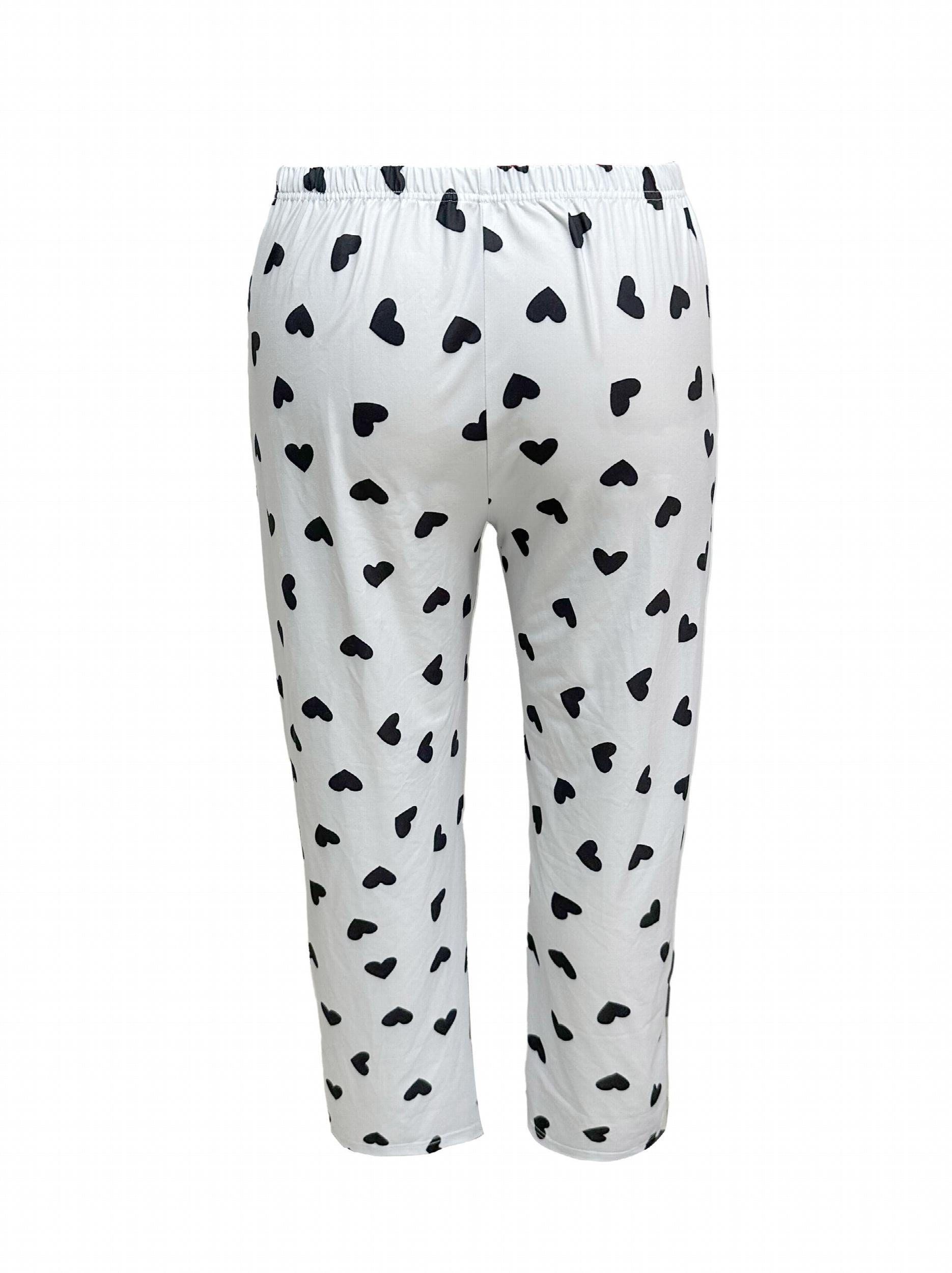 Heart Print Long Sleeve Lounge Two Piece Set
