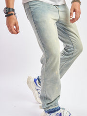 Loose Fit Distressed Denim Jeans Mens Casual Street Style Pants