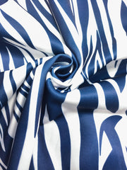 Women's Striped Print Open Front Long Sleeve Blazer