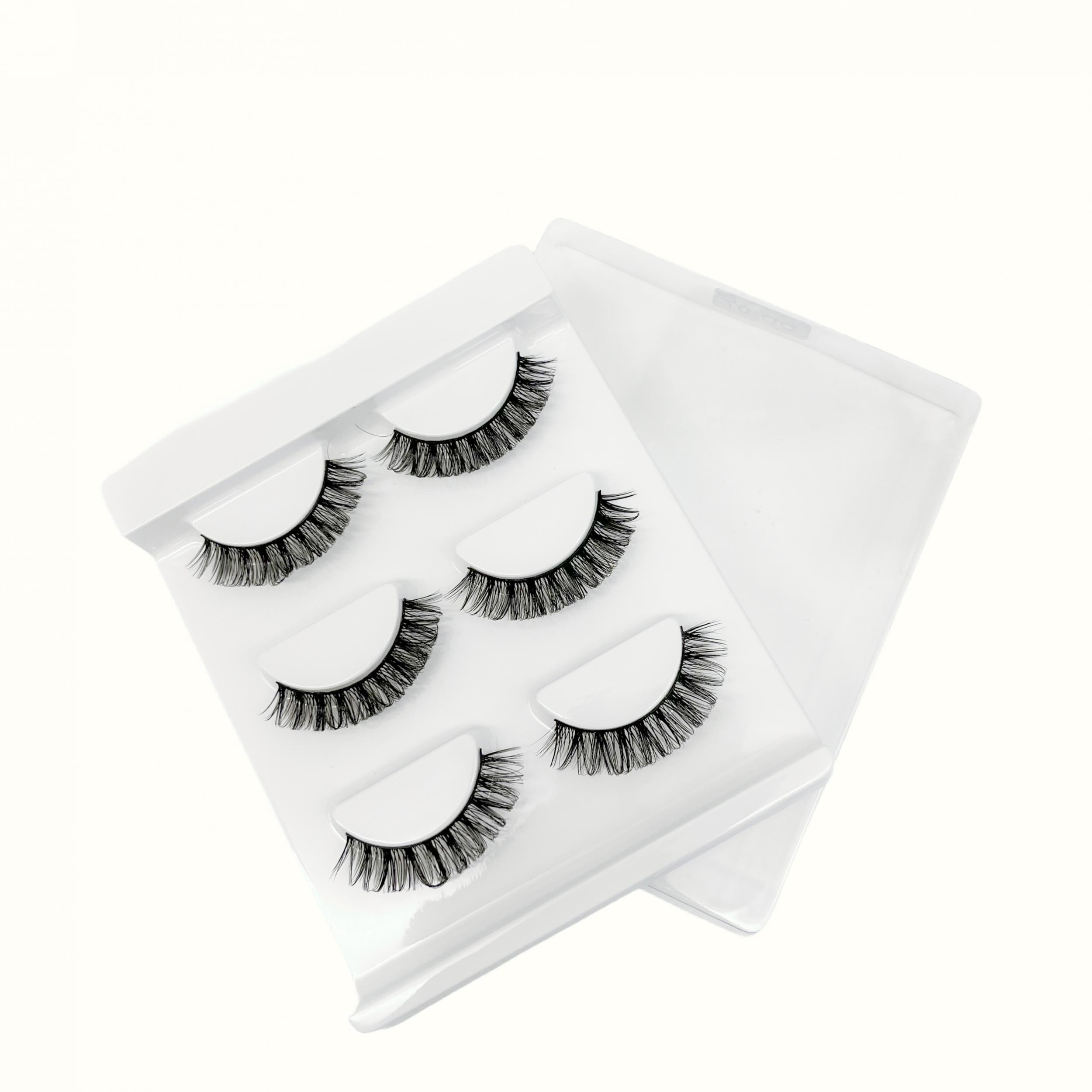 3 Pairs D Curling 14mm Fluffy Thick Faux Mink Eyelashes