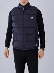 Men's Winter Vest Stand Collar Zip Up Casual Padded Vest
