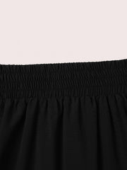 Solid Elastic Side Ruched Tie Maxi Cargo Skirt