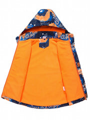 Boys Camo Rain Jacket Kids Waterproof Coat Hooded Fleece Lined Windbreaker
