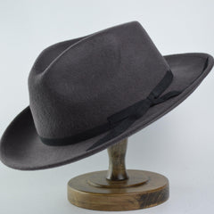 1pc Wool Fedora Large Brim Surprise Box Embroidered Feather Hat For Men