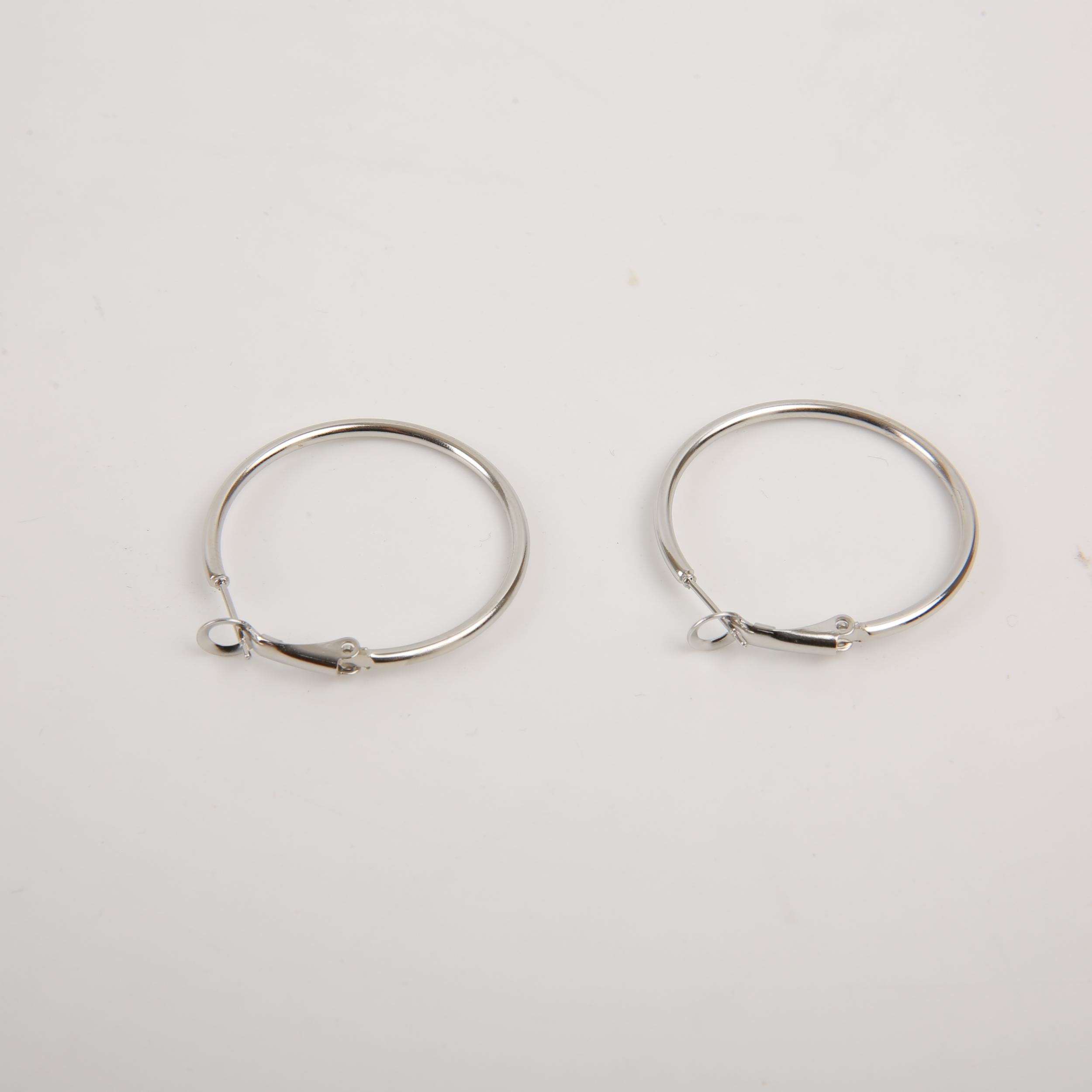 Golden Silvery Circle Earrings Minimalist Jewelry for Girls