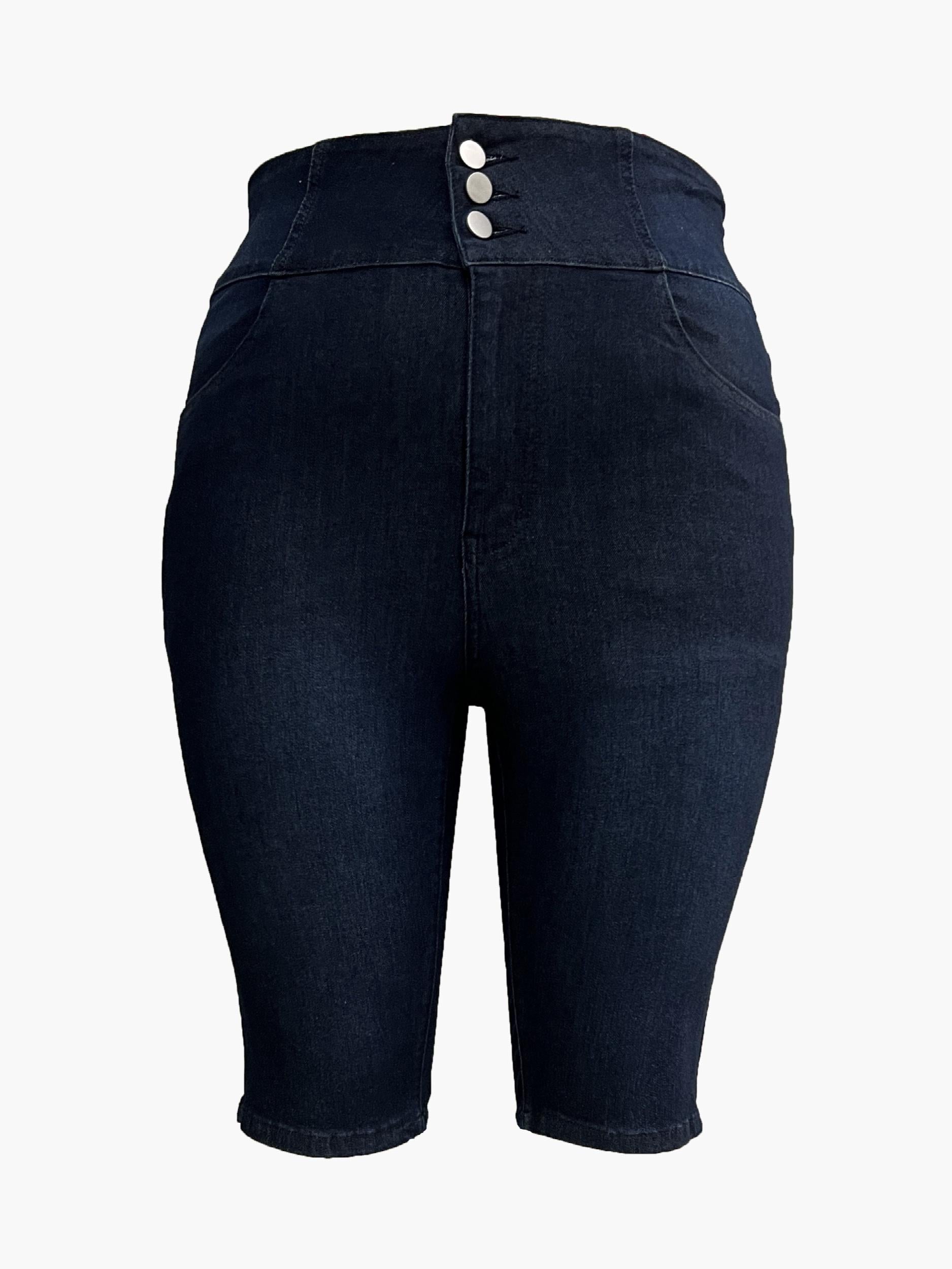 High Rise Skinny Denim Shorts