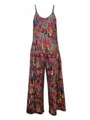 Paisley Print Cami Jumpsuit Wide Leg