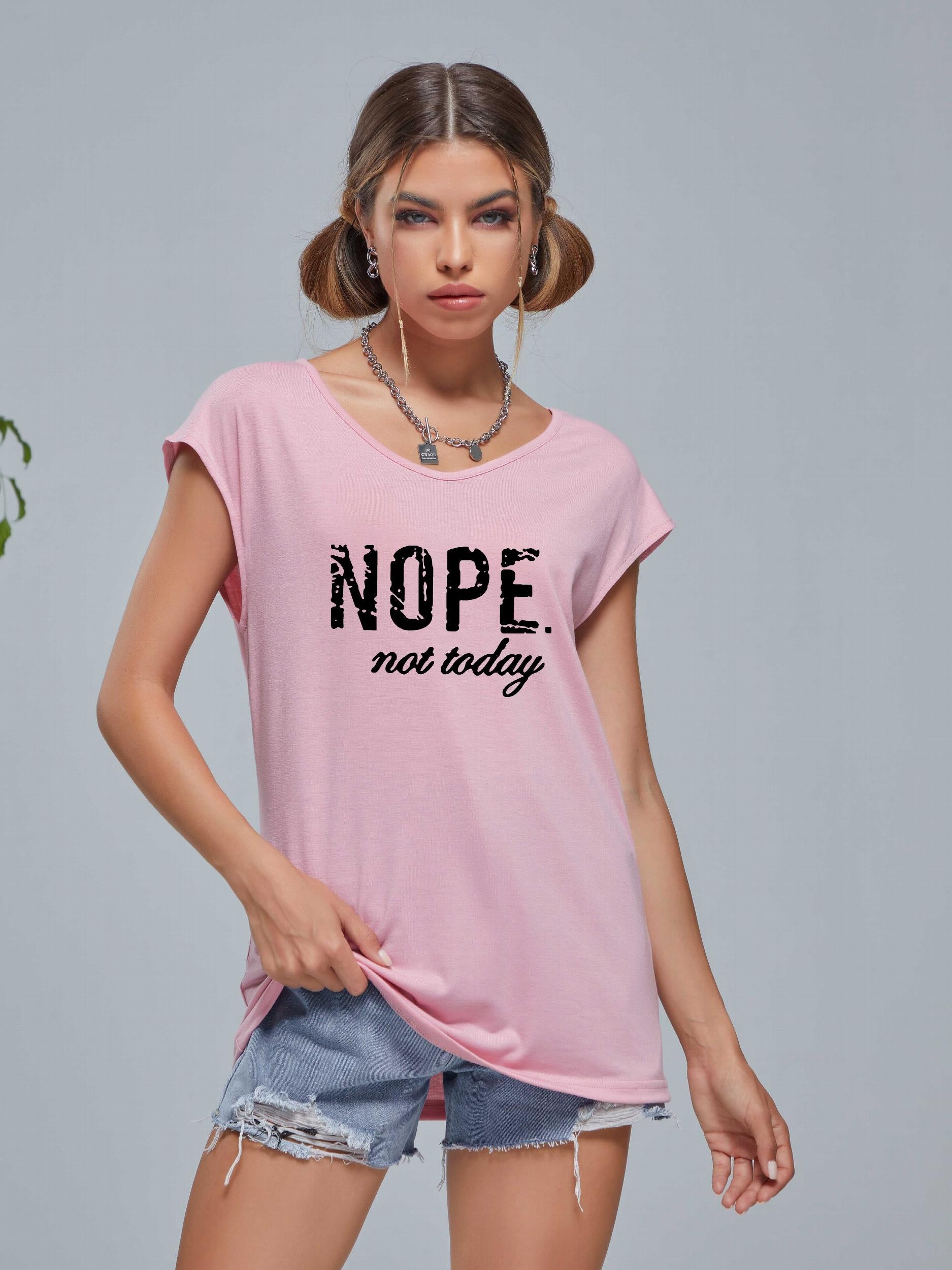 NOPE Print Tank Top Sports Yoga Running Top Women's Clothing