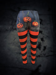 Spider Web Print High Rise Stretch Leggings