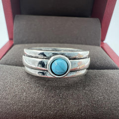 Vintage Turquoise Finger Ring Statement Jewelry