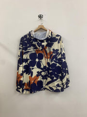 Women's Plus Floral Print Long Sleeve Hoodie With Pockets