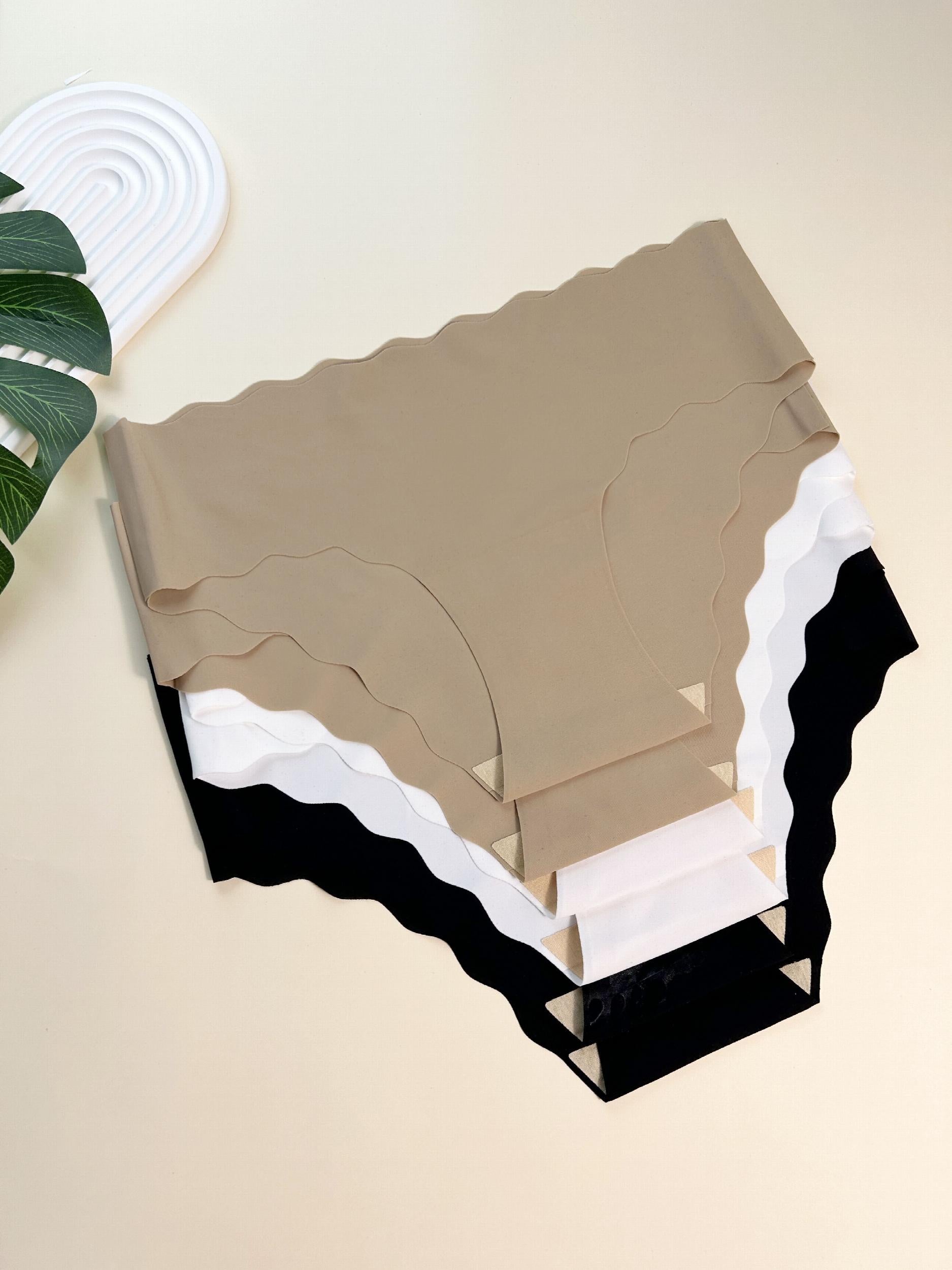 6pcs Scallop Trim Seamless Briefs Intimates Panties