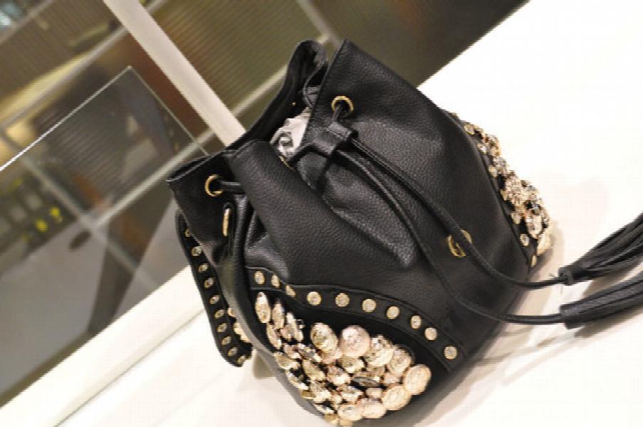 PU Leather Women Handbag Rivet Bag Shoulder Bag CrossBody