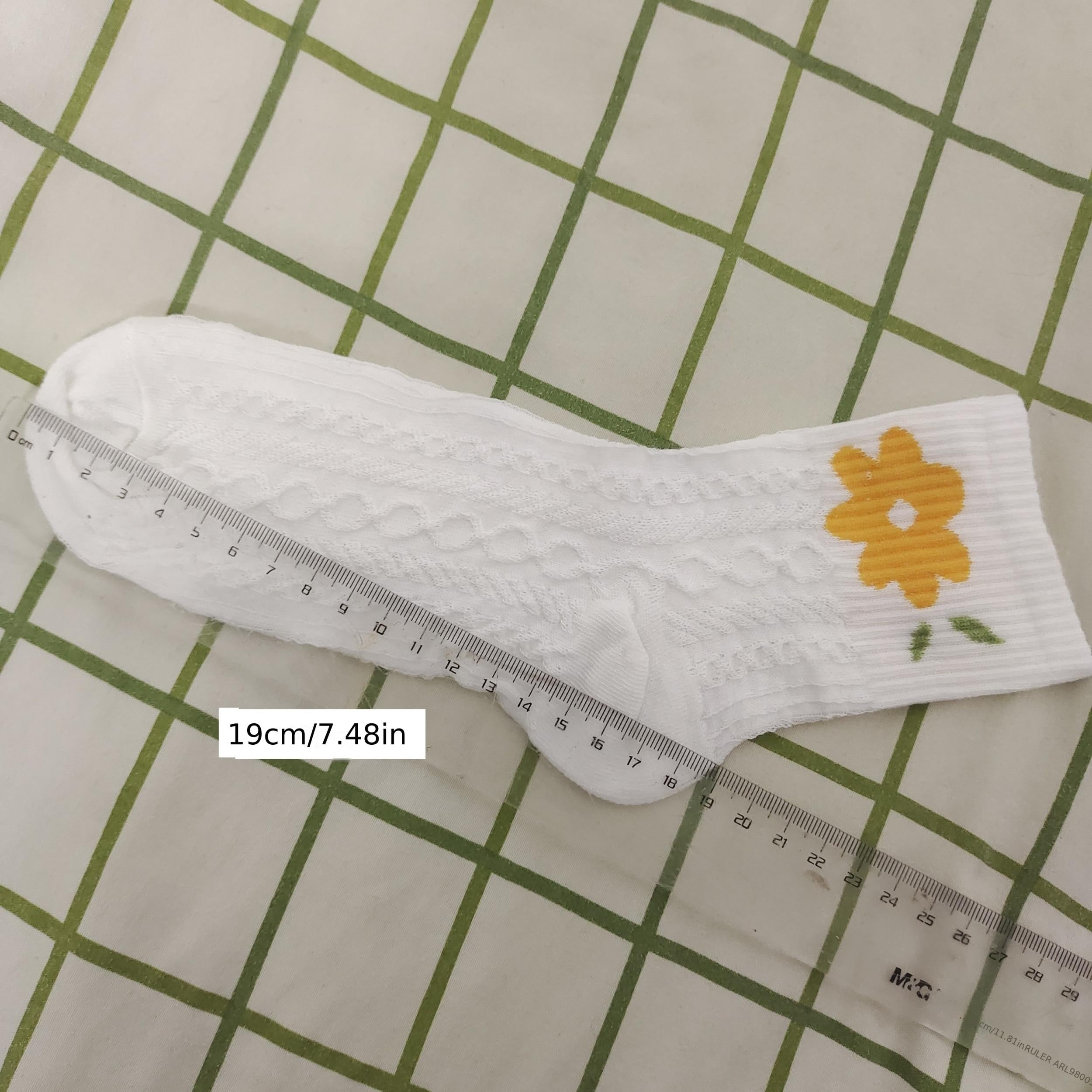 5 Pairs Autumn Winter Flower Pattern Socks