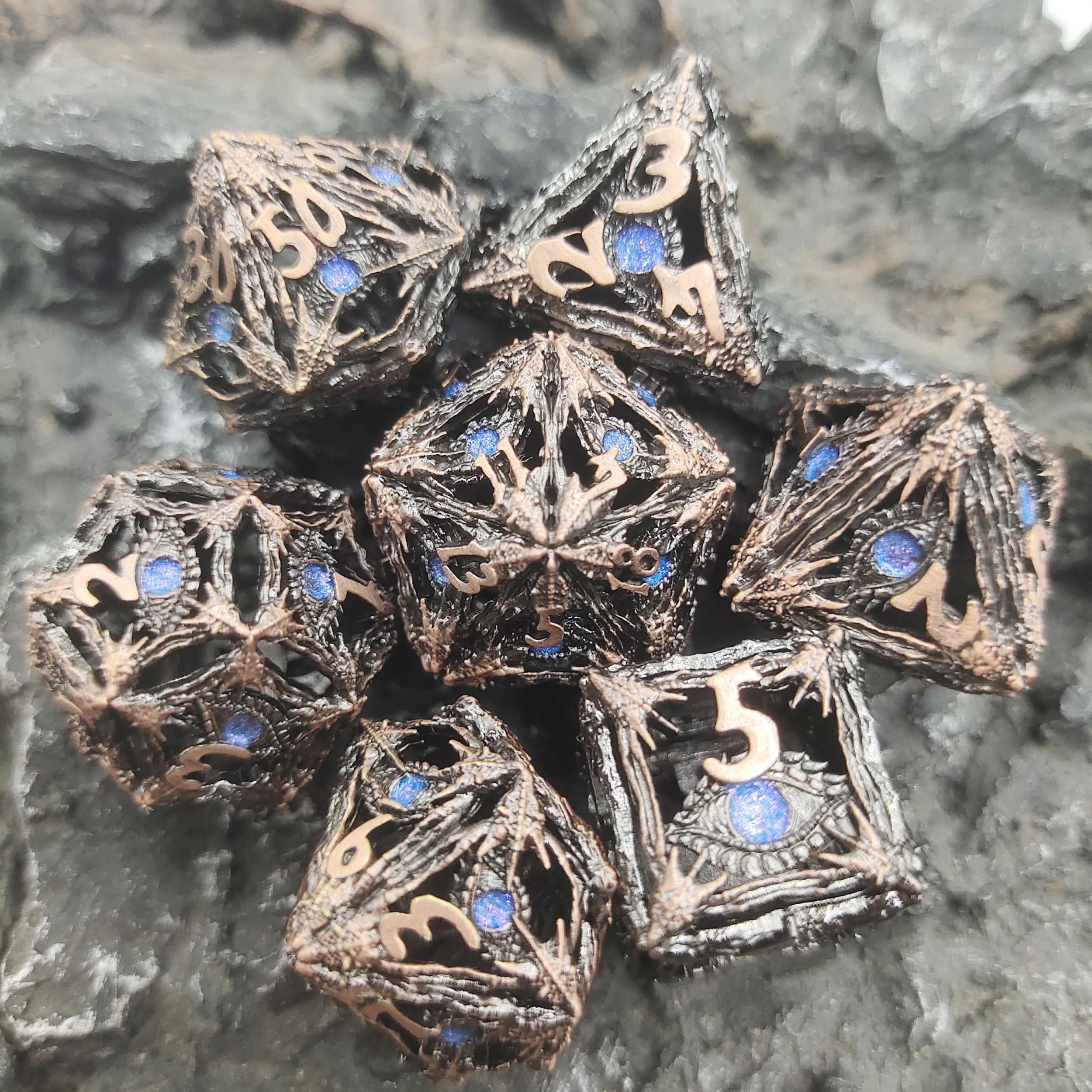 7pcs Metal Dice Set for Board Game Players