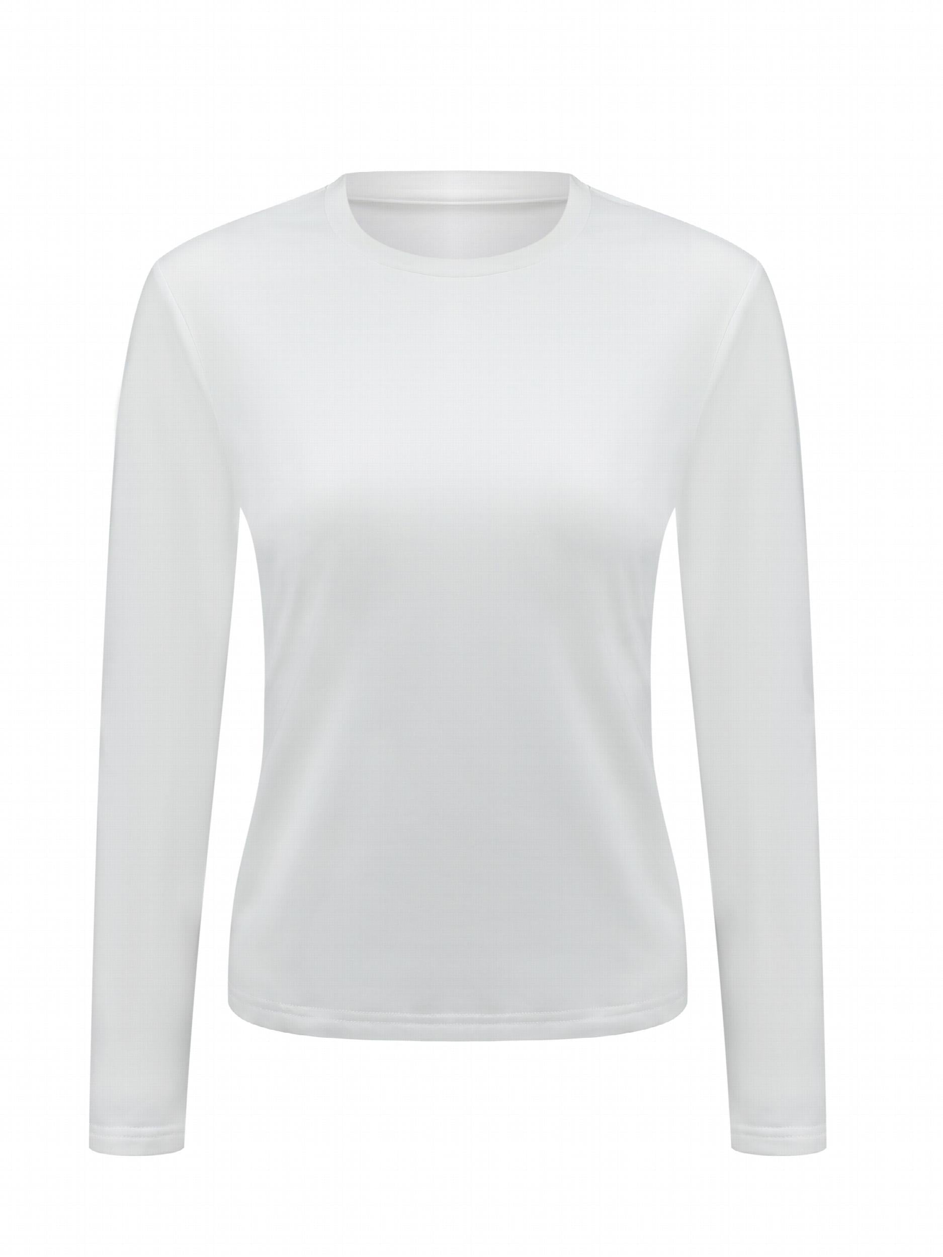 4pcs Solid Warm Round Neck T shirt Long Sleeve Thermal Running Top