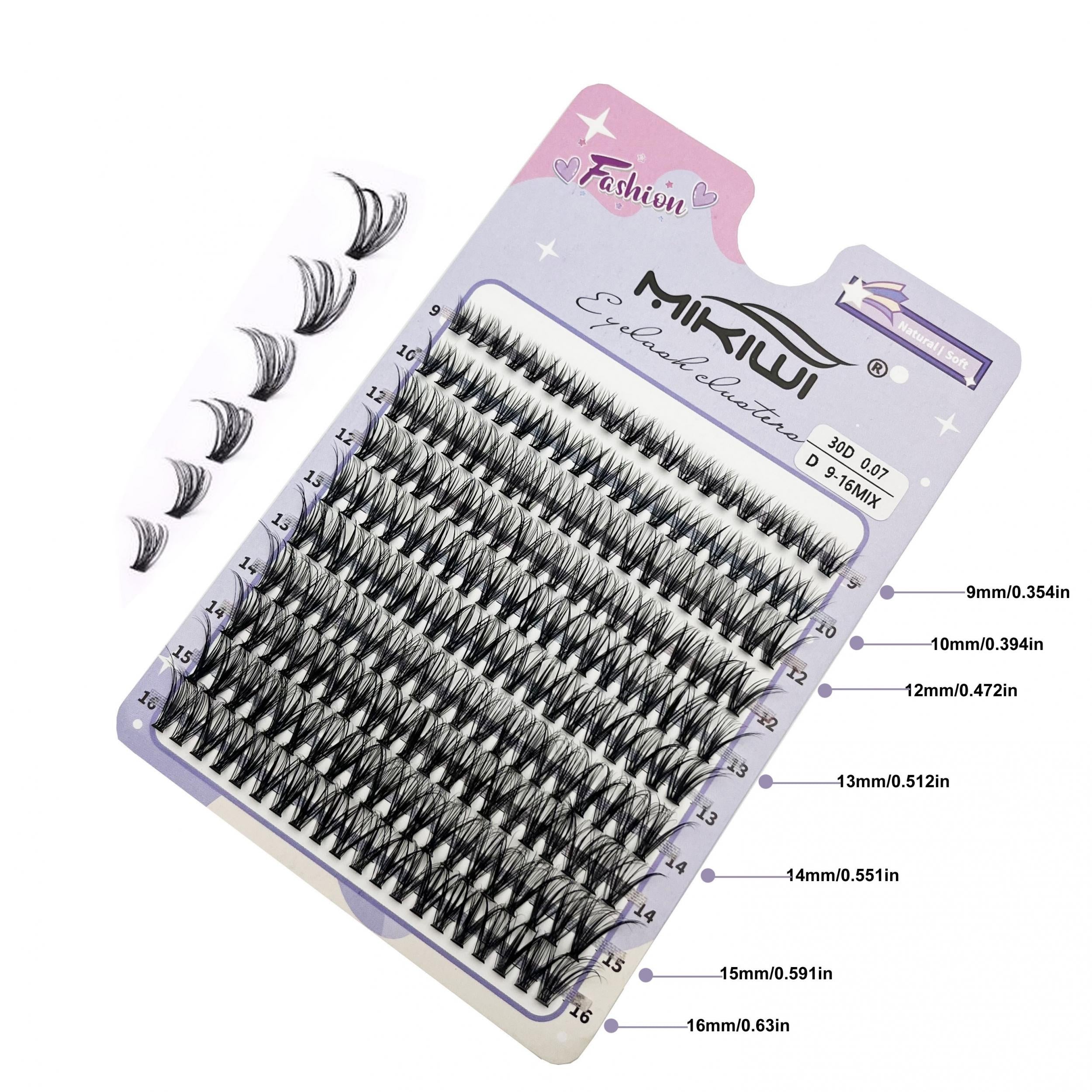 DIY Lash Extension Kit 240pcs Individual Lashes Cluster D Curling 9-16mm