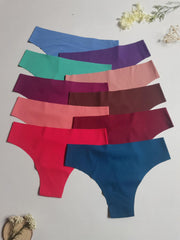 10 Seamless Solid Panties Breathable Stretchy Intimates Women's Lingerie