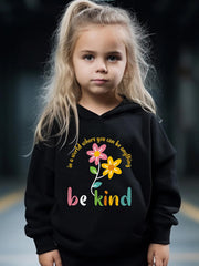 BE KIND & Flower Pattern 2pcs Activewear Sets - Girls Comfy Sports Outfits