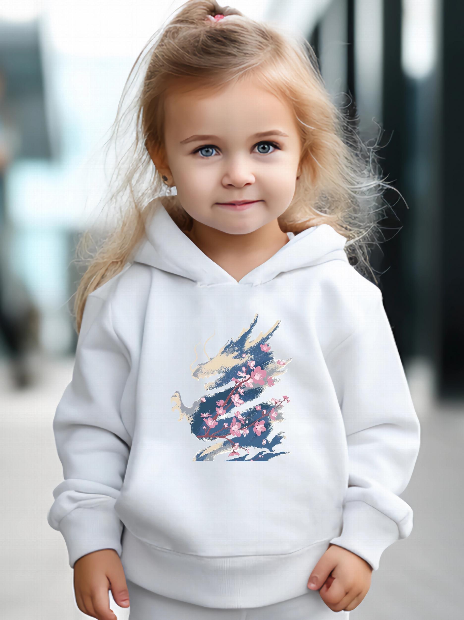 Flower Dragon Print 2pcs Girls Outfits For Sports Spring Fall Outdoor Gift Year