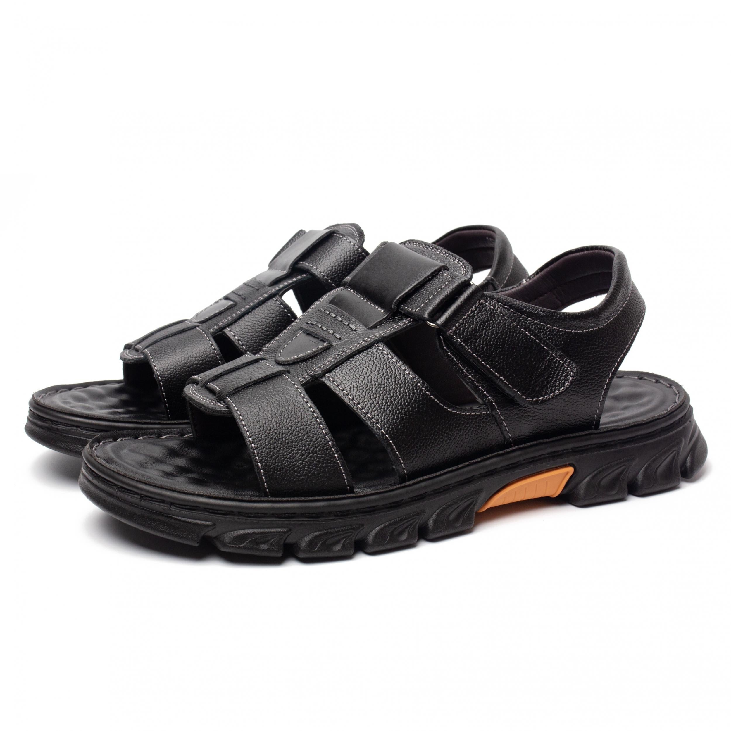 Men's Open Toe Hook And Loop Sandals Non Slip Comfortable Beach Shoes Summer