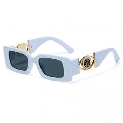 Y2K Rectangle Sunglasses Engraved Temple UV400