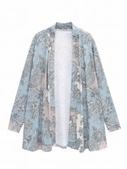 Paisley Print Open Front Cardigan