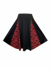 Gothic Skull Print High Rise A-line Skirt