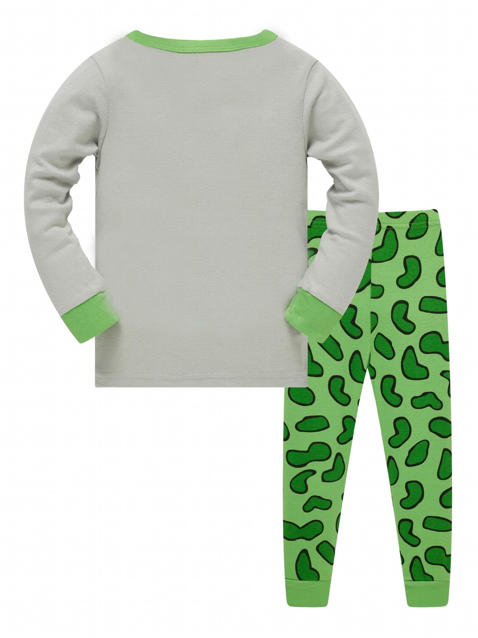 Boys Dinosaur Print Pajamas Set Cozy Long Sleeve Homewear