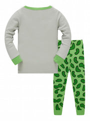 Boys Dinosaur Print Pajamas Set Cozy Long Sleeve Homewear