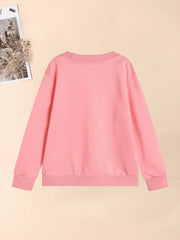 Flag Inspired Portrait Graphic Sweatshirt For Girls