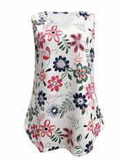 Floral Print Tank Top Sleeveless Casual Summer Women's Clothing