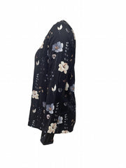 Plus Floral Print V-Neck Blouse
