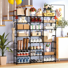 8 Layer Stackable Shoe Storage Rack - Dorm Room Organization