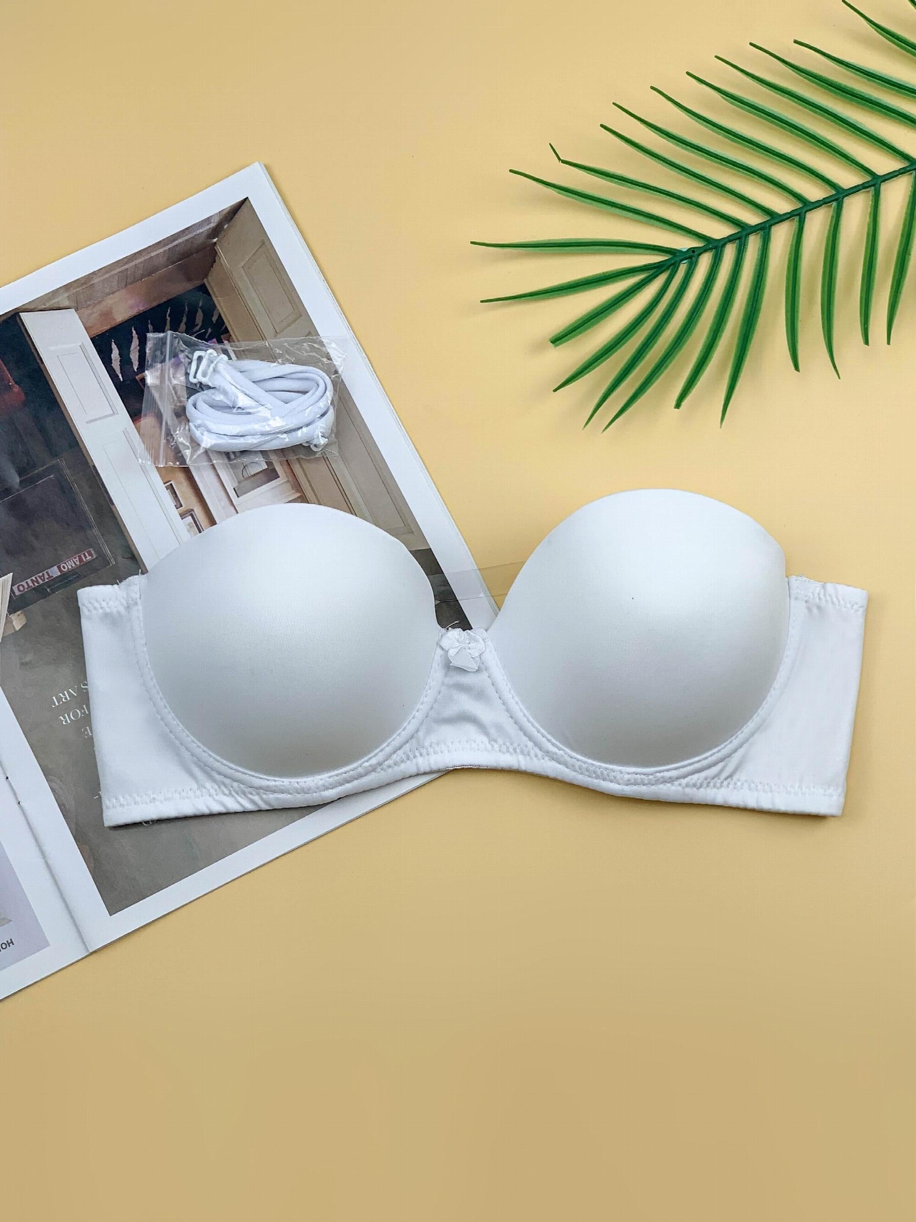 Bow Push Up Bras Comfort Sheer Back Removable Strap Everyday Bra