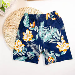 Boys Tropical Leaves Flower Shorts Swim Trunks