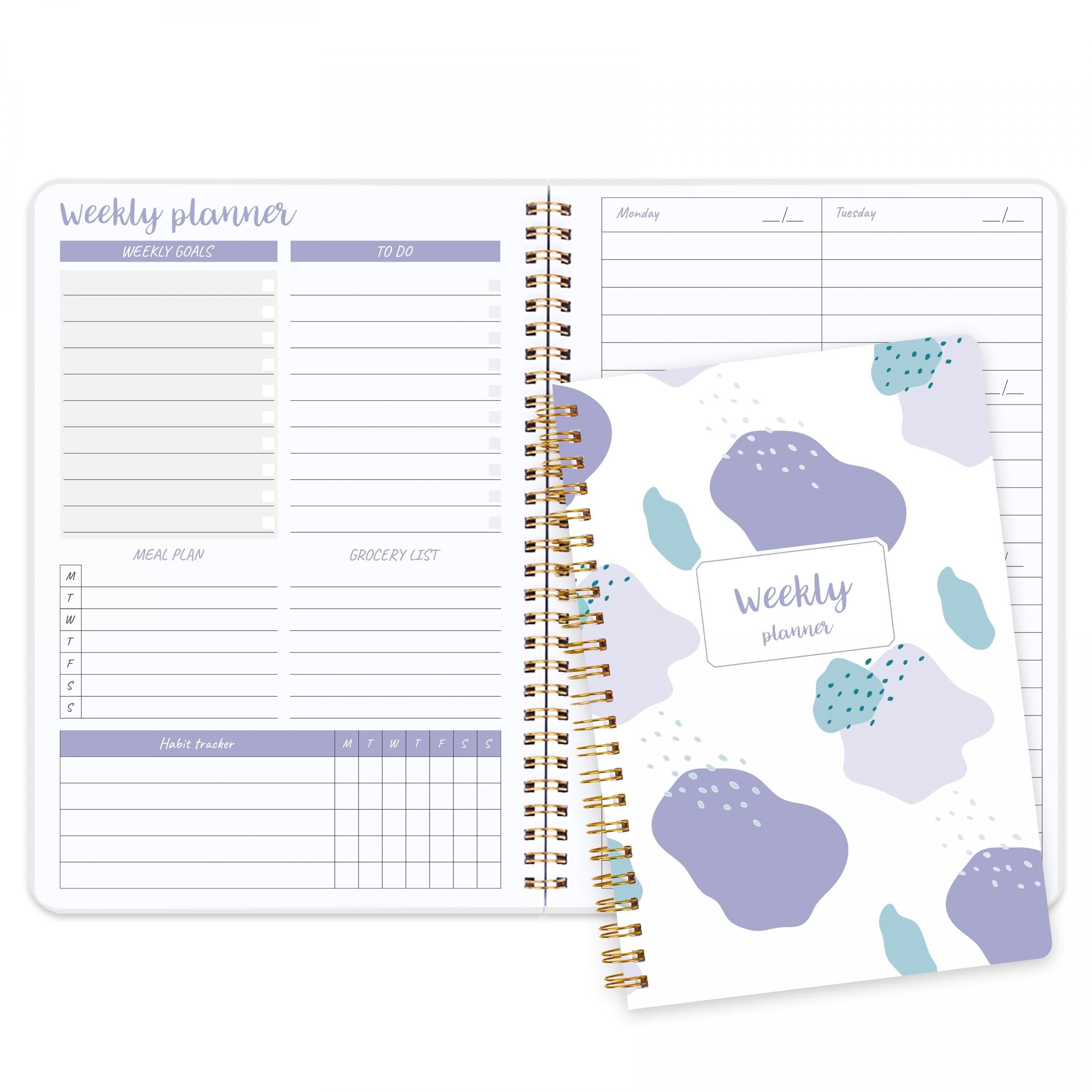 Weekly Goals Planner Checklist Habit Tracker Purple